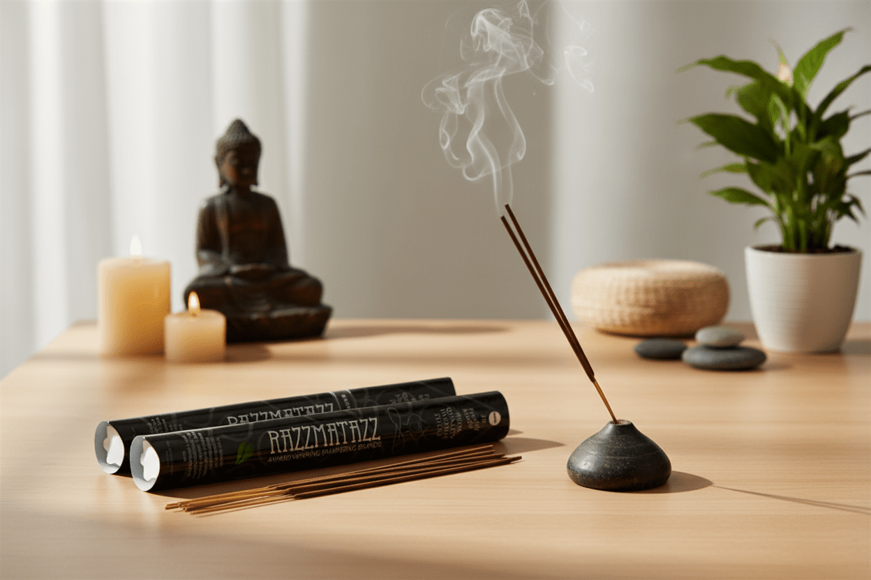 Fragrance Incense Sticks in zen meditation setting