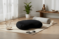 Kidney-Shaped Zafu Meditation Cushion in serene meditation space