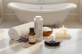 Massage & Bath Blends Aromatherapy in luxurious spa setting