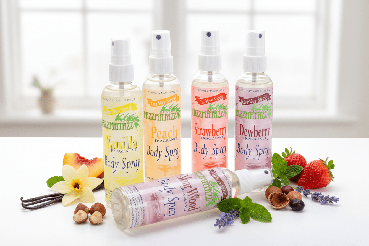 Natural Body Spray Collection in fresh wellness setting