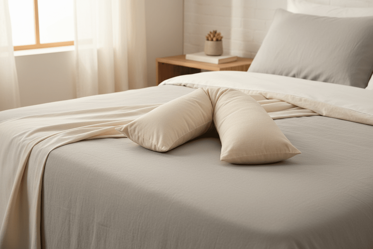 Organic Buckwheat Pillow in serene bedroom setting