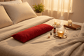 Reviving Soothersack Red luxury wheat sack in energizing wellness setting