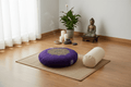 Zafu Meditation Cushion OM VITA in serene meditation space