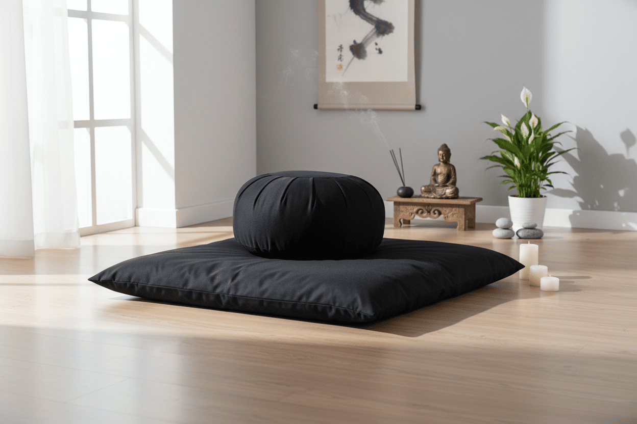 Zafu & Zabuton Meditation Set in serene meditation space